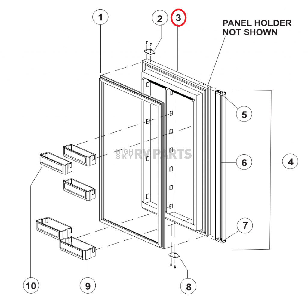 Norcold Refrigerator Door Panel Holder 61639830